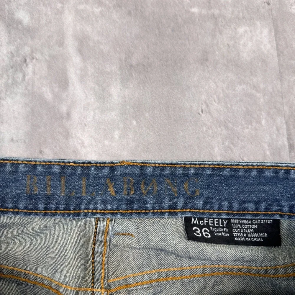 Billabong Jeans Mens 36x32 Blue Stretch Regular Fit Low Rise Skate Mcfeely Surf